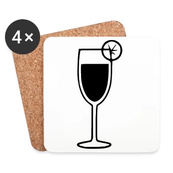 Cocktail Sektglas  - Untersetzer (4er-Set) - Weiß - Vorne