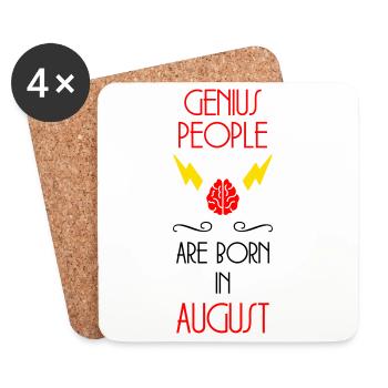 Die Genies wurden in August Humor geboren. - Untersetzer (4er-Set) - Weiß - Vorne
