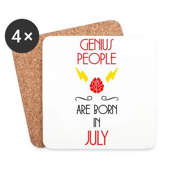 Genie Born July Baby Gift - Coasters (set of 4) - white - Front