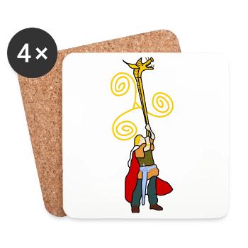 Gallic warrior at Carnyx - Coasters (set of 4) - white - Front