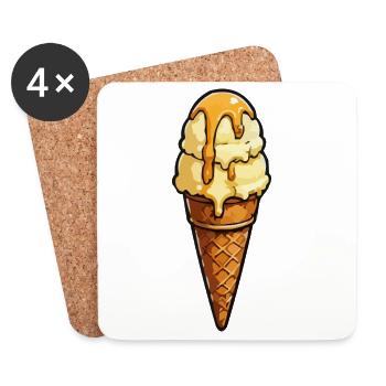 Cornet de glace Caramel Rip - Dessous de verre (lot de 4) - blanc - Devant