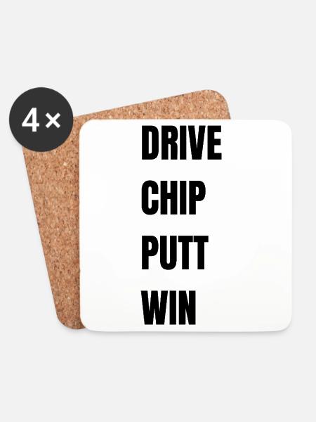 Golf Drive Chip Putt Win - Coasters (set of 4) - white