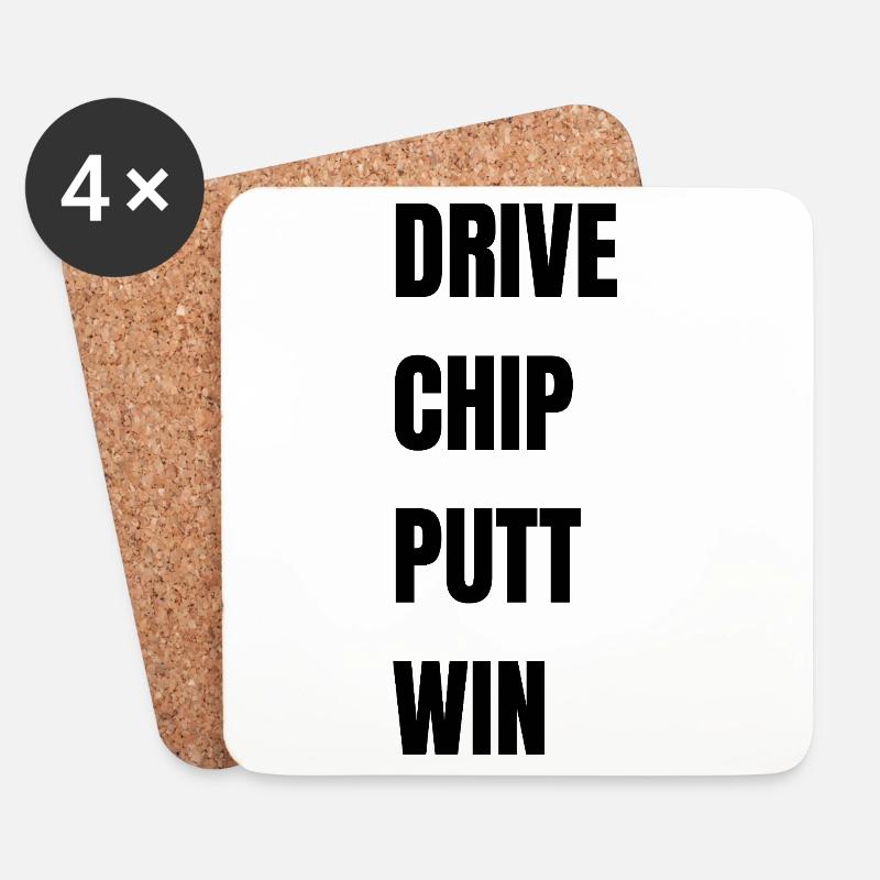Golf Drive Chip Putt Win - Untersetzer (4er-Set) - Weiß