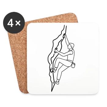 Man on climbing wall - Coasters (set of 4) - white - Front