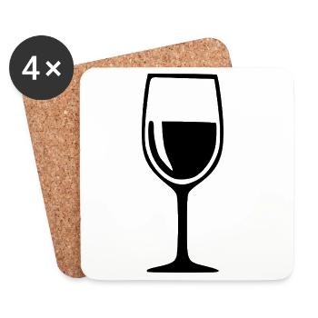 Wine Glass Black Grapevine Wine Gift - Coasters (set of 4) - white - Front