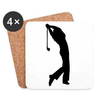 Golfer - Untersetzer (4er-Set) - Weiß - Vorne