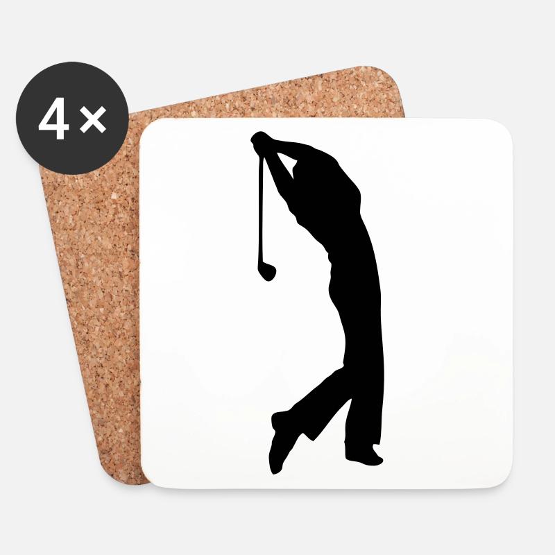 Golfer - Untersetzer (4er-Set) - Weiß