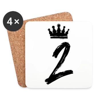 2 Couronne de numéros - Dessous de verre (lot de 4) - blanc - Devant