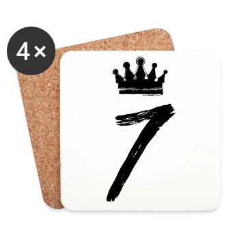 7 Number crown - Coasters (set of 4) - white - Front