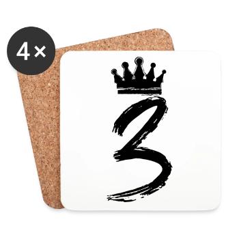3 Couronne de numéros - Dessous de verre (lot de 4) - blanc - Devant