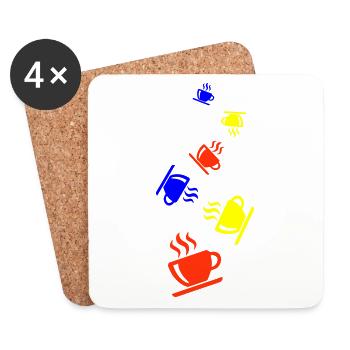 Kaffeetasse - Untersetzer (4er-Set) - Weiß - Vorne