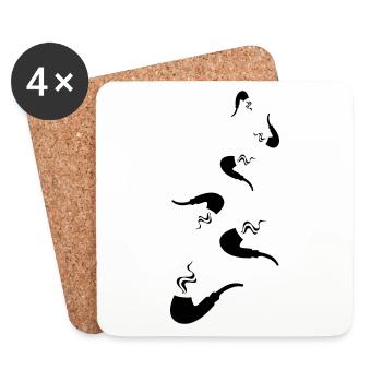 Smoking a pipe - Coasters (set of 4) - white - Front