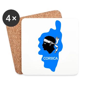 Corsica Island France Map blue - Untersetzer (4er-Set) - Weiß - Vorne