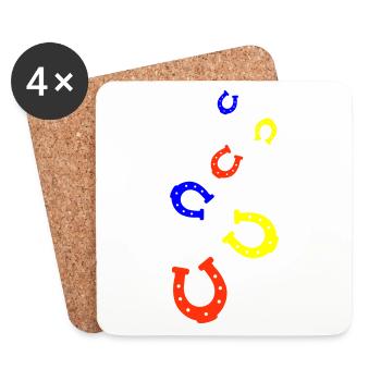 Équitation Horseshoe Happiness - Dessous de verre (lot de 4) - blanc - Devant