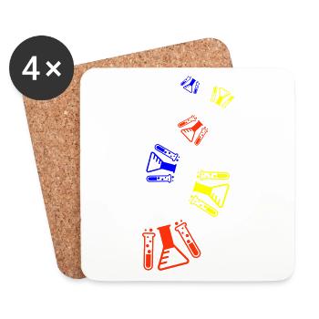 Chimistes éprouvettes - Dessous de verre (lot de 4) - blanc - Devant
