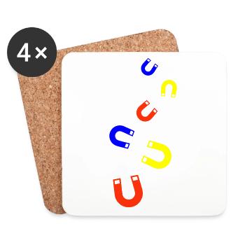 Magnet Symbol - Coasters (set of 4) - white - Front