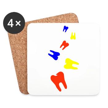 Tooth icon symbol - Coasters (set of 4) - white - Front