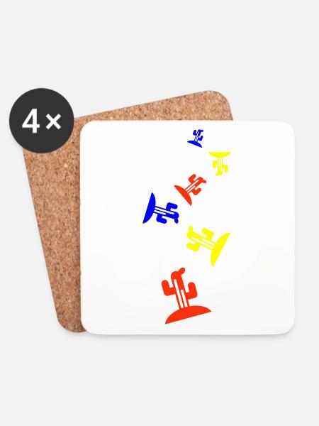 Kaktus pflanze - Untersetzer (4er-Set) - Weiß