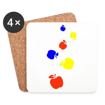 Apfel Symbol - Untersetzer (4er-Set) - Weiß - Vorne