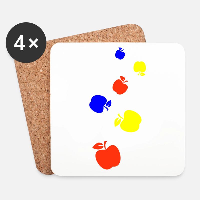 Apfel Symbol - Untersetzer (4er-Set) - Weiß