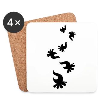 Symbole du feu de camp - Dessous de verre (lot de 4) - blanc - Devant
