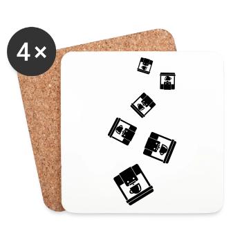 Kaffeemaschine Symbol - Untersetzer (4er-Set) - Weiß - Vorne