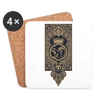Blason École de magie blaireau - Dessous de verre (lot de 4) - blanc - Devant
