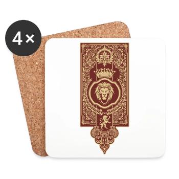 Blason École de magie lion - Dessous de verre (lot de 4) - blanc - Devant