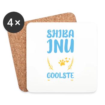 My Shiba Inu Heart Paw Design - Coasters (set of 4) - white - Front
