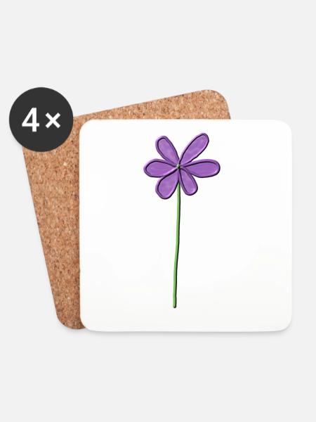 Lila Blume mit sanften Farbverlauf - Untersetzer (4er-Set) - Weiß