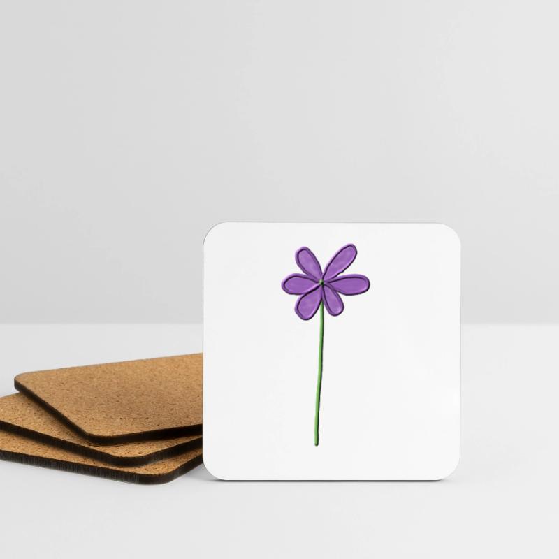 Fleur violette avec un léger dégradé Dessous de verre (lot de 4)