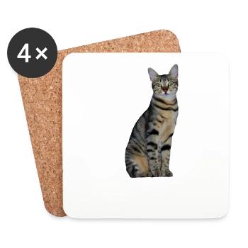 Katze Kätzchen getigert Tigerkatze - Untersetzer (4er-Set) - Weiß - Vorne