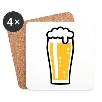 Beer Glass (Beer Drinker / Pale Ale / 2C) - Coasters (set of 4) - white - Front