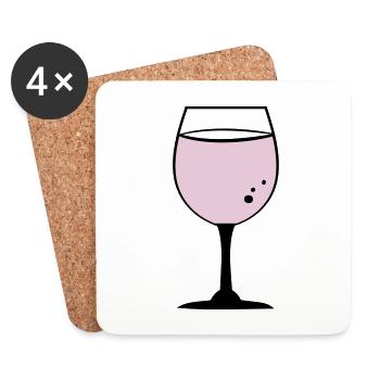 Rose wine - Coasters (set of 4) - white - Front