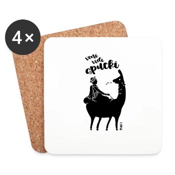 Lama - Untersetzer (4er-Set) - Weiß - Vorne