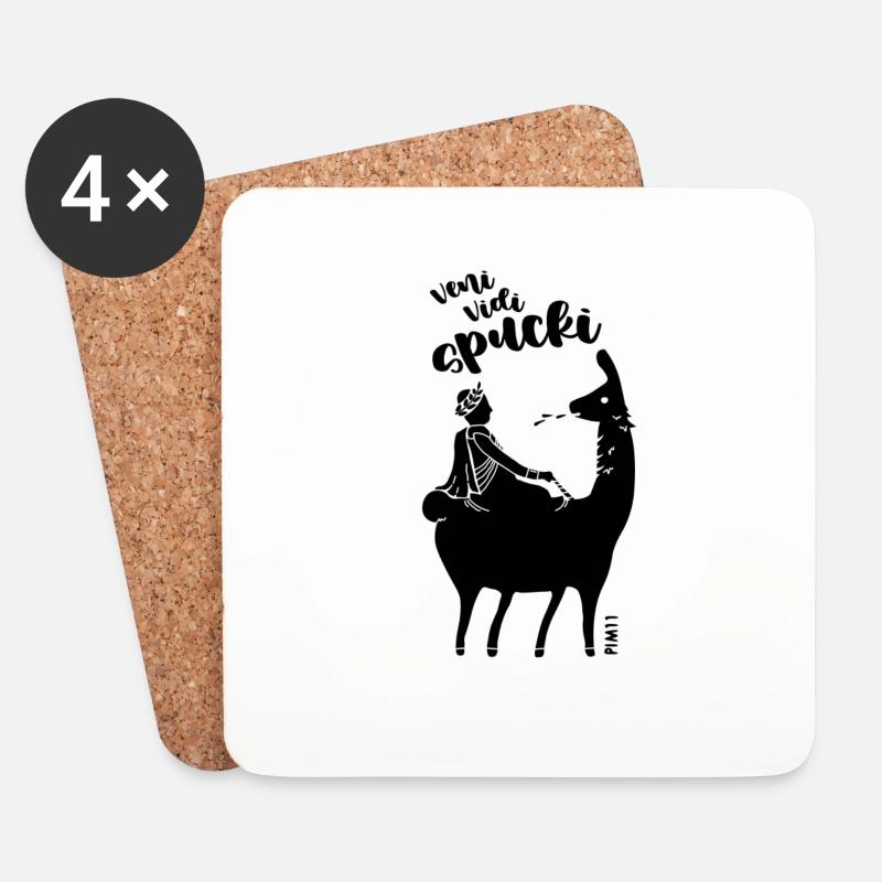 Lama - Untersetzer (4er-Set) - Weiß