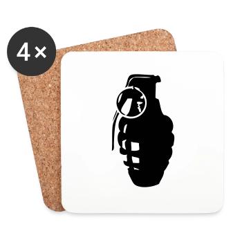 grenade - Dessous de verre (lot de 4) - blanc - Devant