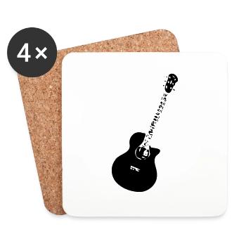 Gitarre - Musik - Untersetzer (4er-Set) - Weiß - Vorne