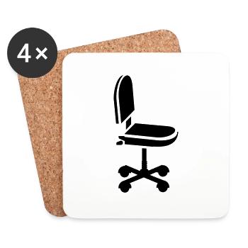 Bürostuhl / office chair (1c) - Coasters (set of 4) - white - Front