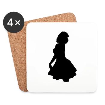 PinUp Ups - Untersetzer (4er-Set) - Weiß - Vorne