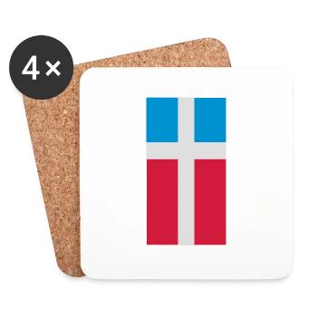 Alte Saarlandfahne - Untersetzer (4er-Set) - Weiß - Vorne