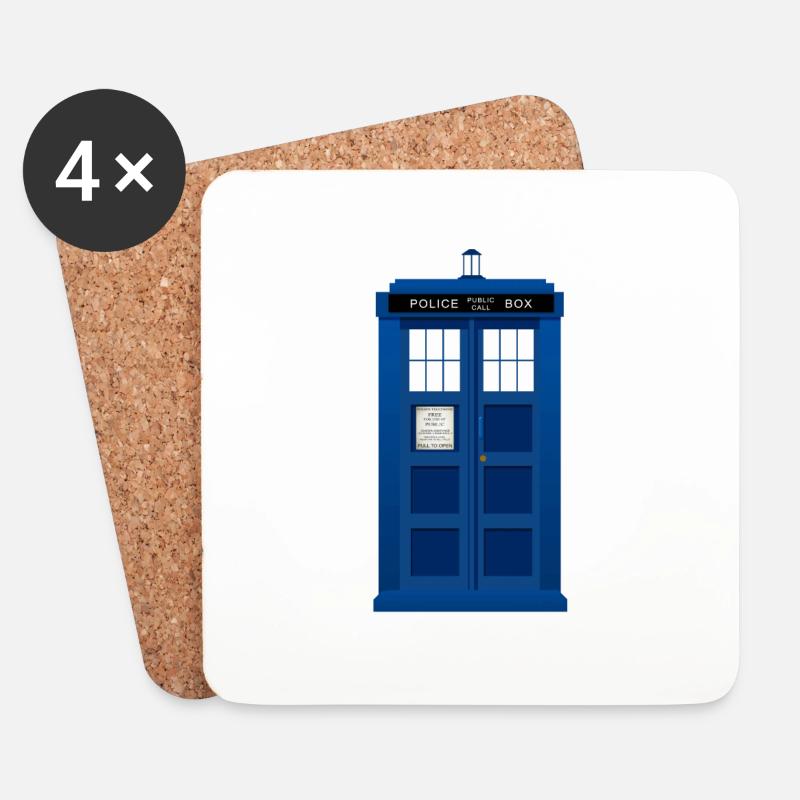 Police box tardis - Untersetzer (4er-Set) - Weiß