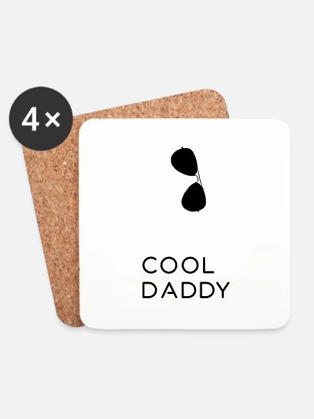 Cool Daddy - father and son Shirts - Coasters (set of 4) - white