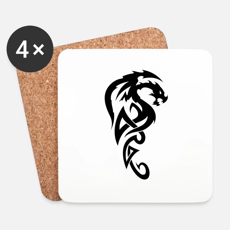 tribal dragon - Untersetzer (4er-Set) - Weiß