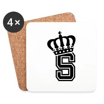 Lettre S - Dessous de verre (lot de 4) - blanc - Devant