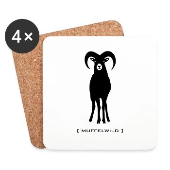 Mouflons moufle de moutons moufle sauvage animaux - Dessous de verre (lot de 4) - blanc - Devant