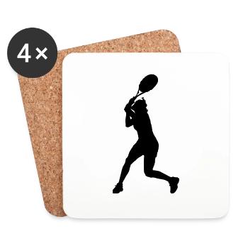 tennis woman - Dessous de verre (lot de 4) - blanc - Devant