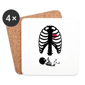 X Ray Maternity Skeleton Rips - Coasters (set of 4) - white - Front