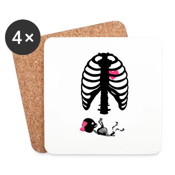 X Ray Maternity Skeleton Rips - Coasters (set of 4) - white - Front