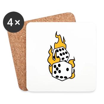 cartes - Dessous de verre (lot de 4) - blanc - Devant